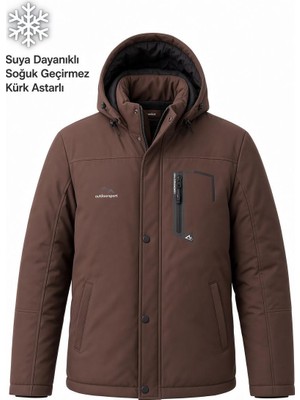 Oksit Tuc 2034 Içi Polar/kürk Astarlı Su Itici Termal Softshell Erkek Mont - Soğuk Geçirmez Spor Kaban Büyük Beden Erkek Mont