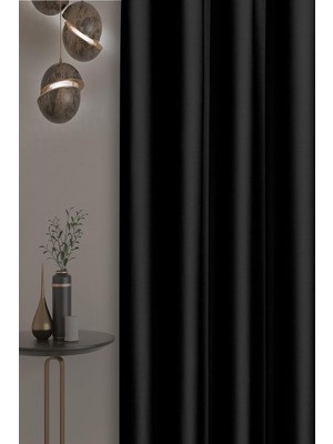 Yüksek KALITELI%100 Işık Geçirmez Blackout Fon Perde, Termal Karartma Güneşlik Perde,siyah 100 x 250