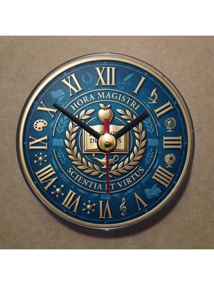 Bsb Öğretmen Temalı Magnet Saat Buzdolabı Süsü Duvar Saati 10,5cm MS1181