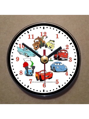 Bsb Arabalar Temalı Magnet Saat Buzdolabı Süsü Duvar Saati 10,5cm MS6029