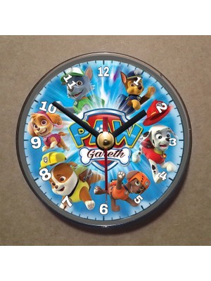 Bsb Paw Patrol Temalı Magnet Saat Buzdolabı Süsü Duvar Saati 10,5cm MS6010