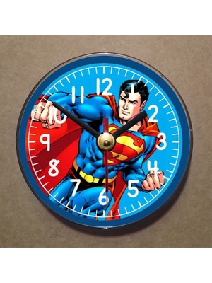 Bsb Superman Temalı Magnet Saat Buzdolabı Süsü Duvar Saati 10,5cm MS6027