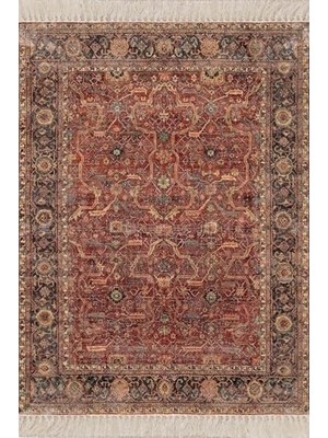 Mabelme Store Prime Osmanlı Motifler Desenli Etnik Dijital Baskı Yıkanabilir Kaymaz Taban Salon Halı ve Yolluk MEG531, 80 x 200