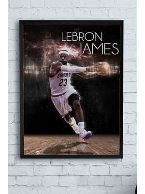 Mabelme Store Prime (PSTER11942) Lebron Basketbol Çerçeveli Tablo (30 x 40CM)