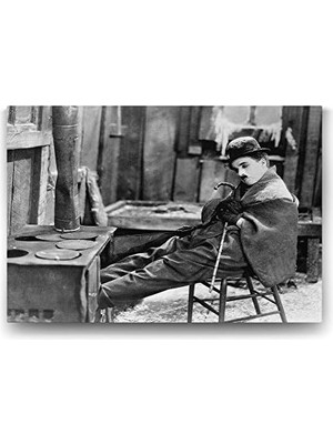 Mabelme Store Prime Charlie Chaplin ve Soba Tablosu - 75X50CM