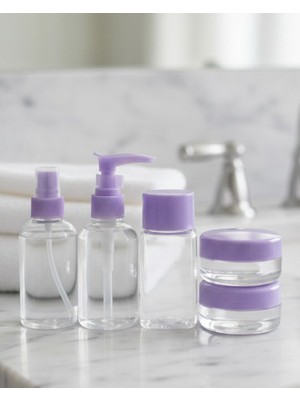 Mabelme Store Seyahat Için 5’li Şeffaf Kozmetik Şişe Seti 30 ml