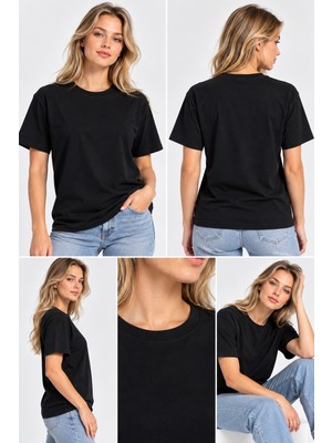 Machi Kadın Oversize T-Shirt Tişört Tshirt Rahat Kalıp Beyaz Füme Gri Haki Kırmızı Siyah Taş
