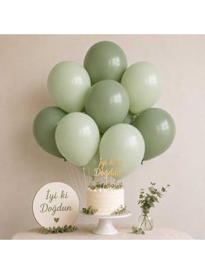 Partixa Yeşil Koyu & Açık Lateks Balon Seti 10'lu – 5 Koyu 5 Açık Yeşil Doğum Günü Parti Balon Seti