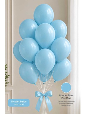 Partixa Latex Balon Seti 10'lu- Powder Blue Mavi