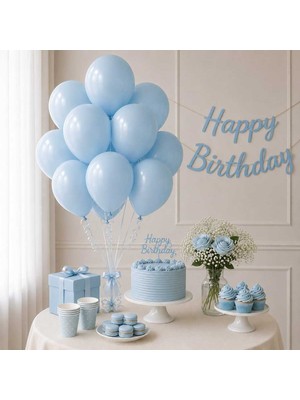 Partixa Latex Balon Seti 10'lu- Açık Mavi