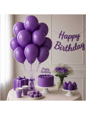 Partixa Latex Balon Seti 10'lu-Mor