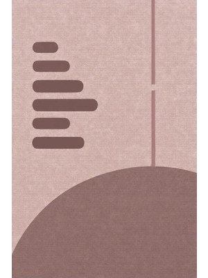 Kartela Halı Aralık Minimal Modern Halı Gül Kurusu Kaymaz Taban Makinede Yıkanabilir 60X90 cm
