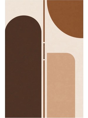 Kartela Halı Eksen Kemerli Modern Halı Bakır Kaymaz Taban Makinede Yıkanabilir Salon Halısı 60X90 cm