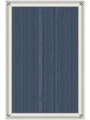 Kartela Halı Ince Çizgili Bordürlü Halı Lacivert Kaymaz Taban Makinede Yıkanabilir 60X90 cm