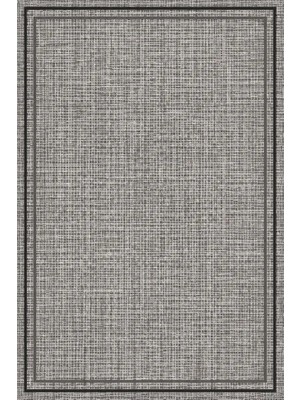 Kartela Halı Jüt Görünümlü Çift Çerçeveli Halı Antrasit Kaymaz Taban Makinede Yıkanabilir 60X90 cm