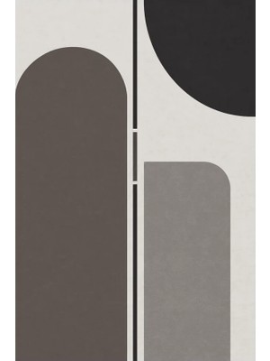 Kartela Halı Eksen Kemerli Modern Halı Antrasit Kaymaz Taban Makinede Yıkanabilir 60X90 cm