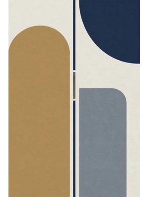 Kartela Halı Eksen Kemerli Modern Halı Lacivert Kaymaz Taban Makinede Yıkanabilir 60X90 cm