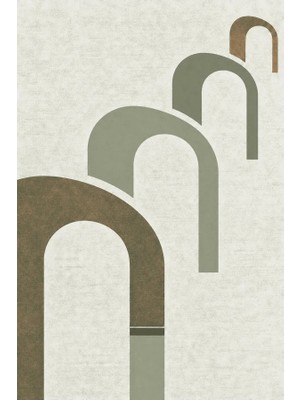 Kartela Halı Yankı Kemer Desenli Modern Halı Adaçayı Yeşili Kaymaz Taban 60X90 cm