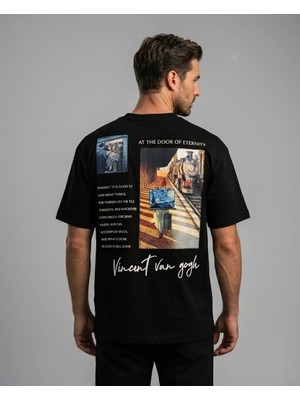 Can Moda Canmoda Unisex Vincent Van Gogh "at The Door Of Eternity" Özel Sırt Baskılı Oversize Tişört