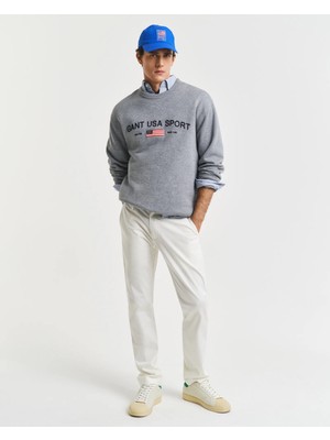 Gant Men's White Slim Fit Trousers