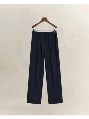 Gant Kadın Lacivert Relaxed Fit Yün Pantolon