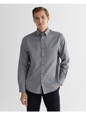 Gant Erkek Lacivert Regular Fit Düğmeli Yaka Gömlek