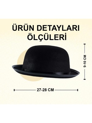 Burada Bulabilirsin Stil Çocuk Şapkası – Siyah Melon Parti Şapkası