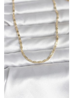 Burada Bulabilirsin cm 14K Gold Renk Çizgi Lazer Model 60 cm Kadın Kolye