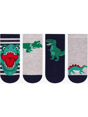 Penti Erkek Çocuk Dino Bite Pamuklu 4 Çift Soket Çorap