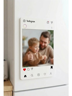 Riyaz Kişiye Özel Fotoğraflı Instagram Tasarımlı (10X15 Cm) Buzdolabı Magneti | Magnet ( Fotoğraf Alanı)