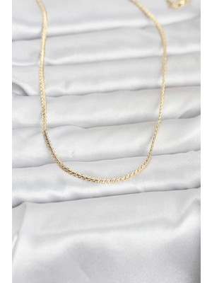 Burada Bulabilirsin cm 14K Gold Renk Yassı Zincir Model 60 cm Kadın Kolye