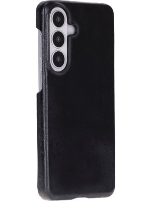 sbodurhome Galaxy S26 Için, Hakiki Deri, El Yapımı Kılıf, Iç Yüzeyi Kadife, Kömür Siyahı
