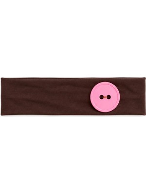 Cherry Lemon Düğme Detaylı Y2K Pinterest Pamuklu Esnek Yumuşak Saç Bandı Punk Bandana 6.5cm