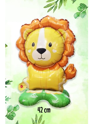 Pekshop Ayaklı Aslan Folyo Balon Safari Konsept Balon Dik Durabilen 42CM