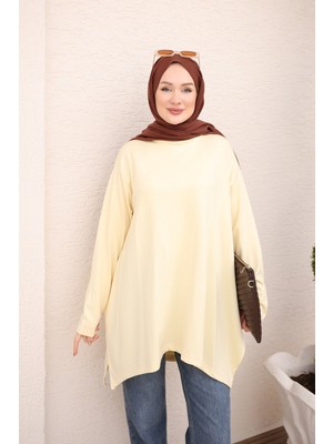İmaj Butik Sarı Asimetrik Kesim Oys Salaş Tunik