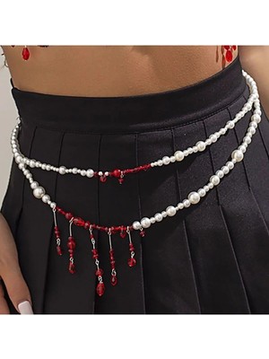 Ravinity Halloween Vampir Kolyesi Cadılar Bayramı Kanlı Bel Kolyesi Kan Efektli Aksesuar