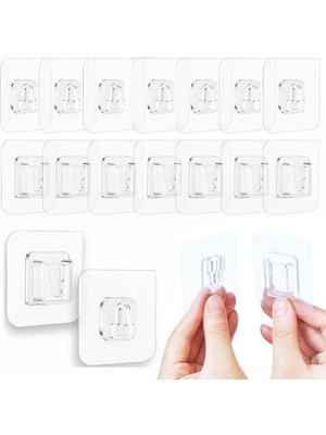 Kawin Aee® 10 Çift Yapışkanlı Geçmeli Asma Aparatı Kanca Askı Sabitleyici Klips Seti – Delmeden Montaj – Su Geçirmez Güçlü Yapışkan – Duş Rafı, Mutfak, Banyo ve Ev Düzenleyici Sabitleme Aparatı