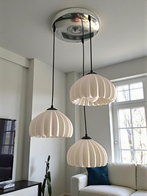 Solis Modern 3'lü Sarkıt Avize | Salon ve Mutfak Aydınlatması Şık Bohem Tarz Nestvibe (Krom)