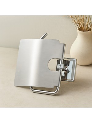 Burada Bulabilirsin Geniş Kapaklı Metal Wc Kağıtlığı (Yapışkanlı Montaj)