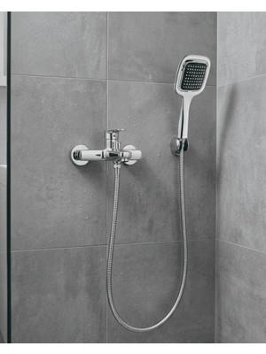 Siyah Duş Seti El Duşu Başlığı Spiral Hortum Dayanıklı Banyo Duş Aksesuarı