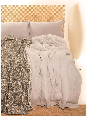 Vera Concept Store Cloudy Mood Müslin Nevresim TAKIMI,%100 Doğal Pamuk, Oeko-Tex Sertifikalı, Çift Taraflı, Tek/çift Kişilik, Terletmeyen (Açık Gri, Çift Kişilik)