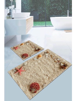 Vera Concept Store 60X90-60X60 Dijital Banyo Halısı Klozet Takımı 2'li Paspas Seti BS041, NOCOLOR-2F5AD075, Tek Ebat