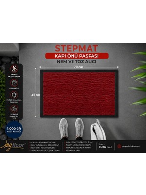 Vera Concept Store Nem Alıcı Toz Tutucu Çamur Sıyırıcı Pvc Taban ve Pvc Bordürlü Setra Kırmızı Çelik Halılı Kapı Önü Paspası