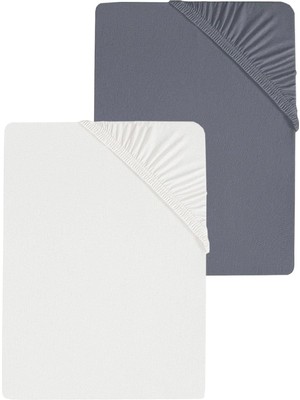 Vera Concept Store 2 Adet Düz Pamuklu Tek Kişilik 80 x 200 + 30 cm Lastikli Penye Çarşaf