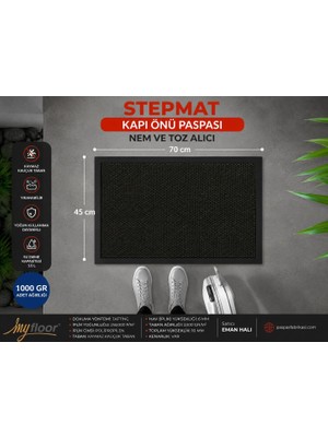 Vera Concept Store Nem Alıcı Toz Tutucu Çamur Sıyırıcı Pvc Taban ve Pvc Bordürlü Yorgunluk Önleyici Comfortmat Halılı Yeşil Kapı Önü Paspası