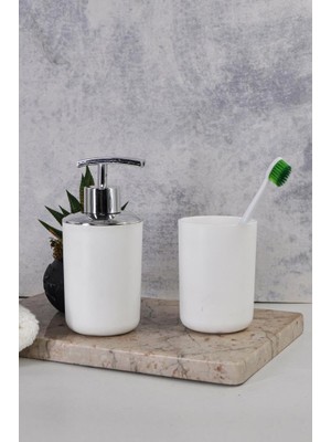 Vera Concept Store 2'li Set Beyaz, Diş Fırçalık ve Sıvı Sabunluk - Brasil Model