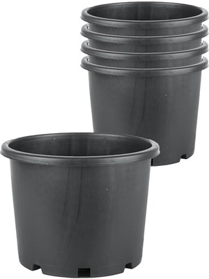Vera Concept Store Üretim Saksısı Drenajlı Tabaksız Plastik Saksı Fide Ağaç Yetiştirme Köklendirme (5 Litre Set)