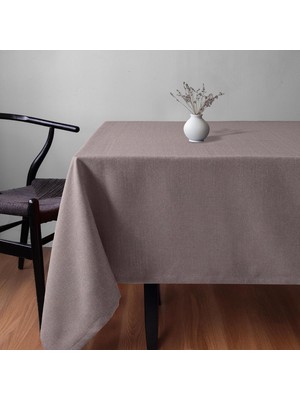 Vera Concept Store Fabric Design Keten Dokulu Masa Örtüsü (Açık Vizon, 140X140)