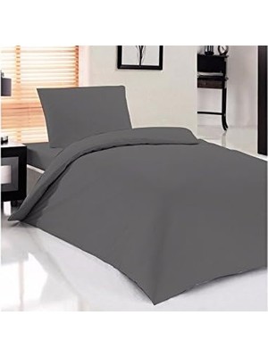 Vera Concept Store Mer-Tim Tek Kişilik Pamuklu Ranforce Lastikli Nevresim Takımı 160X220 - Koyu Gri