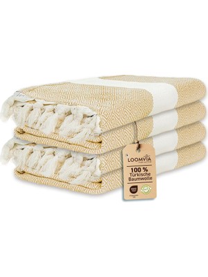 Vera Concept Store 4'lü Paket -%100 Pamuk Peştamal 100X180 Cm, Havuz ve Plaj Havlusu, Spor Havlusu, Hızlı Kurur ve Koku Yapmaz, Emici, Hafif ve Kompakt, Bej